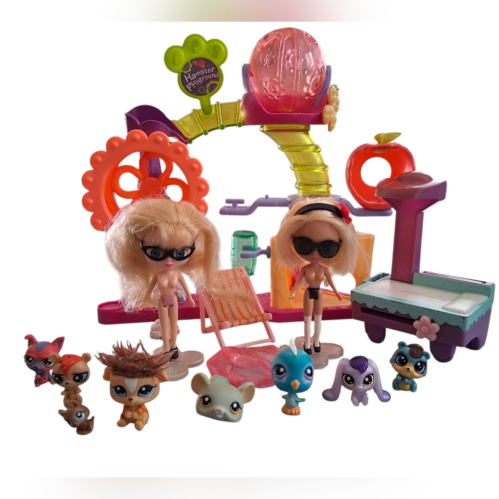 Lot Littlest Pet Shop Hamster Playground Hasbro Authentic!